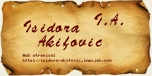 Isidora Akifović vizit kartica